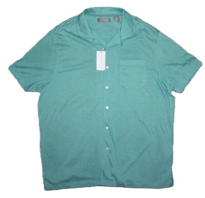 Daniel Cremieux Signature Short Slve Knit Shirt L Green Linen Blend NWT DSS479 - Image 1 of 3