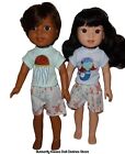 Jelly fish, Mermaid Short Set 14" Doll Clothes Fit American Girl Wellie Wishers