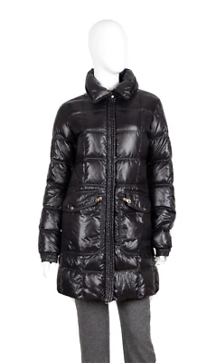 女式 Duvetica 黑色聚酰胺绗缝羽绒外套 IT42 码 — 第 1/4 张图片