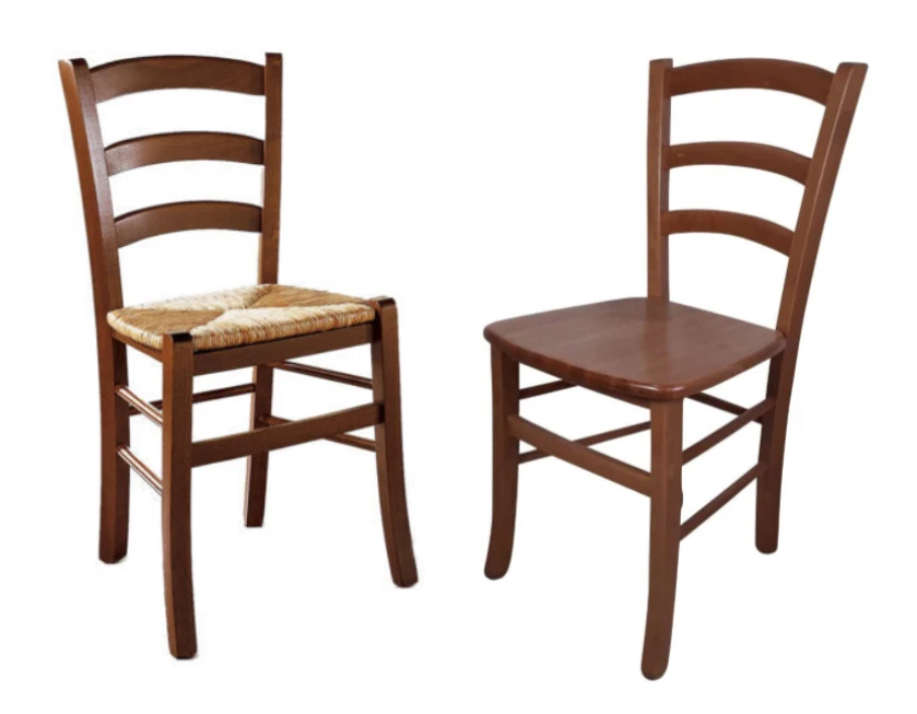 Sedia modello Venezia  colore noce o ciliegio con seduta paglia o massello - Immagine 1 di 1