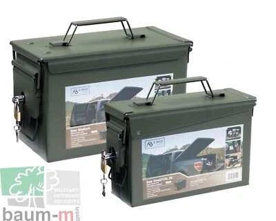 Munitionskiste US mit Schloss oliv Werkzeugkiste Box abschließbar Cal. 30 o. 50 - Bild 1 von 3