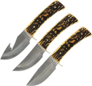 Schrade Elk Staglon 3pc Fixed Blade Knife Set - Picture 1 of 1