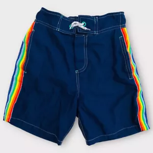 B06-Boden, 9-10Y/, swim trunks, Rainbow Side Stripe (9,Blue/Rainbow Stripe) - Picture 1 of 2