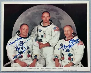 Neil Armstrong Buzz Aldrin Michael Collins Hand-Signed Apollo 11 NASA Lithograph - Picture 1 of 5