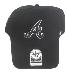 MLB Atlanta Braves schwarze lässige verstellbare Mütze von '47 Brand - Bild 1 von 4