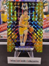 2022-23 Panini Mosaic Austin Reaves Reactive Yellow Prizm Card #48 Lakers