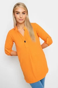 M&Co Womens Statement Button Tab Sleeve Shirt - Picture 1 of 8