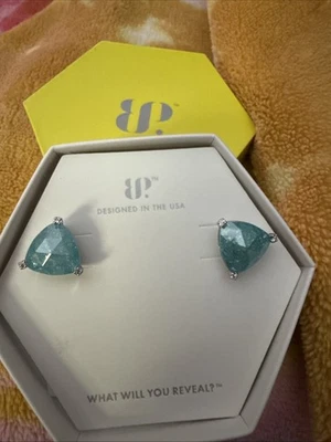 Bomb Party Azul Cristal de Hielo Placa de Rodio Pendientes Alas Sin Atar ER53793 Foto 1 de 3