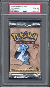 1999 Pokemon 1st Edition Fossil Lapras PSA 10 Foil Booster Pack GEM MINT! - Picture 1 of 2