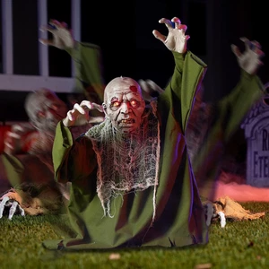 Animated Zombie Groundbreaker Halloween Decoration with Movable Arms - Picture 1 of 7