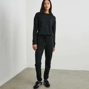 Rails Kingston schwarz Sterne bestickt passendes Lounge Sweat Set Größe Medium - Bild 1 von 14
