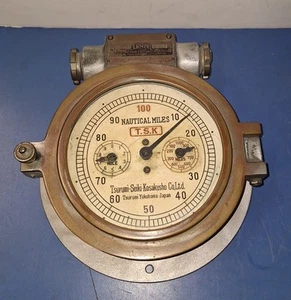 Rare Tsurumi-Seiki Kosakusho Gauge Nautical Miles T.S.K. WWII Ship Log Japan - Picture 1 of 9