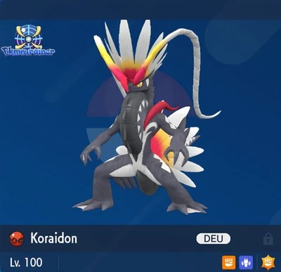 Koraidon Shiny / Lv.100 / Max. IV / Karmesin & Purpur - Bild 1 von 4