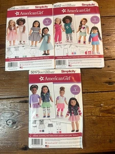 LOT OF 3 SIMPLICITY AMERICAN GIRL 18 INCH DOLL CLOTHES PATTERNS, UNCUT - Bild 1 von 6
