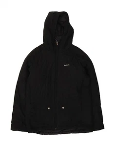 REEBOK Mens Hooded Windbreaker Jacket UK 36 Small Black Polyester MS15 - Picture 1 of 4
