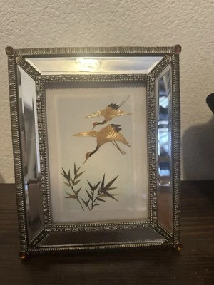 复古斜面镜框草艺术带珠宝 — 第 1/4 张图片