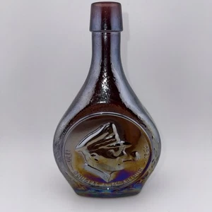 WHEATON Bottiglia Vintage Marrone Iridescente Carnevale Vetro 8" Douglas A Macarthur - Foto 1 di 9