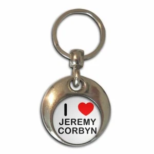 Jeremy Corbyn I Love Heart Round Metal Key Ring (37mm x 37mm) - Picture 1 of 2