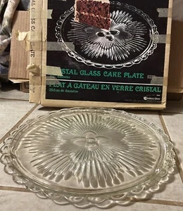 Vintage Indiana Crystal Glass Cake Plate Platter Footed 11.25” Clear #3355 1960s - Picture 1 of 6