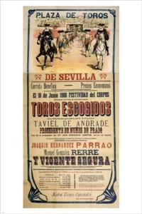 plaza de toros 1908 VINTAGE SPANISH POSTER de sevilla 20x30 RARE HOT NEW - Picture 1 of 1