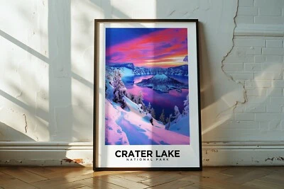 Crater Lake National Park - Travel Poster, Home Decor, Oregon Destinations - Image 1 of 4
