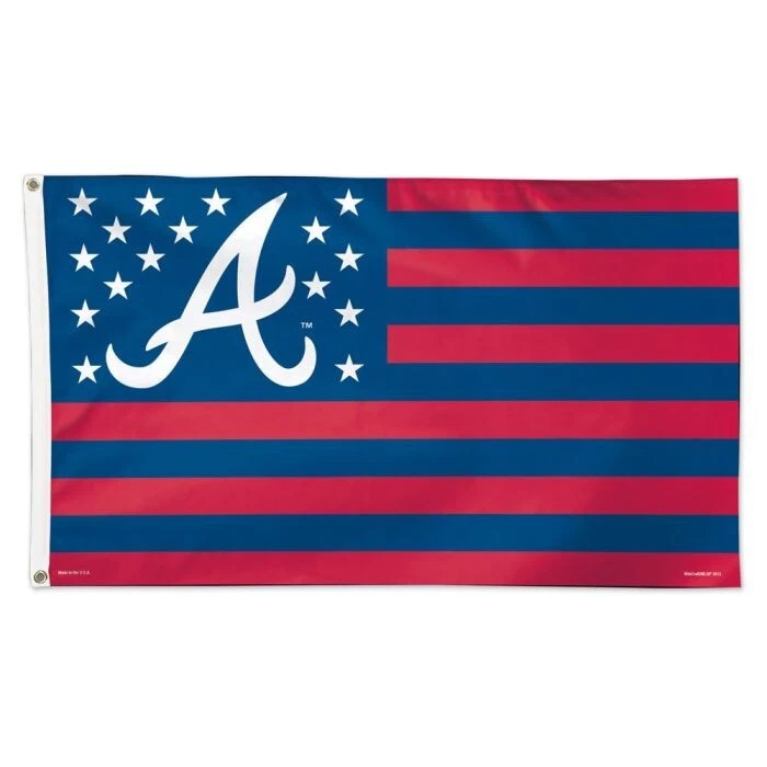 Atlanta Braves MLB Multi-Color Patriotic Deluxe 3' x 5' Flag Wincraft - Image 1 of 1