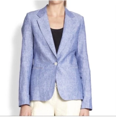 NWOT Joie Summer Blue “Gruau” Linen Chambray Blazer Jacket Size 6 Preppy - Image 1 of 4