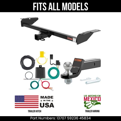 For 81-11 Lincoln Town Car Trailer Hitch 4 Pin Wire 178" Ball Fits All Curt 4K - Image 1 of 4