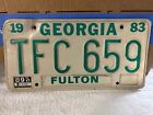 Vintage 1983 Fulton Co. Georgia License Plate
