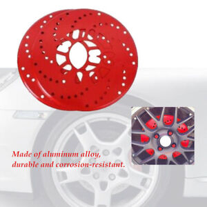 US 4PCS Car Aluminum Wheel Brake Disc Cover Decorative Rotor Cross Drilled Kit