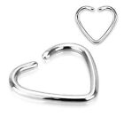 (2 pieces) 16g (1.2mm) Heart Shaped Curved Barbell (316L) Surgical Steel (TRL/2)