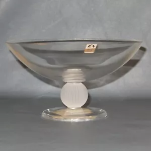 Vaso da piatto vintage raro cristallo SASAKI SFERA smerigliato palla scanalata composta vetro - Foto 1 di 7