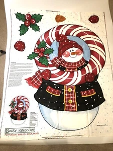 Daisy Kingdom Pfefferminzkranz Schneemann Tür Stoff Panel Weihnachten Urlaub  - Bild 1 von 6