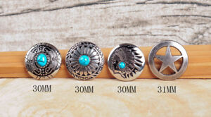 4 STYLES BLING SILVER TURQUOISE WESTERN COWBOY HATBAND DECOR CONCHOS SCREW BACK