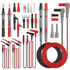 24X Multimeter Test Lead Electrical Alligator Clip Test hooks Probes Cable Set - Picture 1 of 15