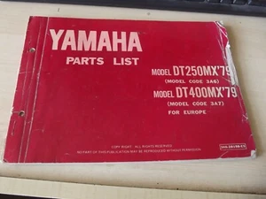GENUINE YAMAHA DT 250 400 MX 79 3A6 3A7 PARTS BOOK LIST CATALOGUE MICROFICHE - Picture 1 of 4