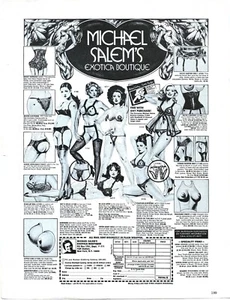 Anuncio impreso vintage Michael Salem's Exotica Boutique - Lencería sexy - Mar 1978 - Imagen 1 de 5