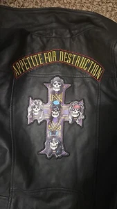 Guns N' Roses Brand KIDS Medium Rock N Roll PULeather Jacket W/ AFD Cross (2017) - Picture 1 of 6