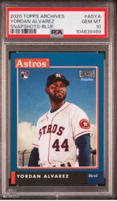 2020 Topps Archives Snapshots Yordan Alvarez BLUE RC 24/50 PSA 10 *POP 1* - Image 1 of 2