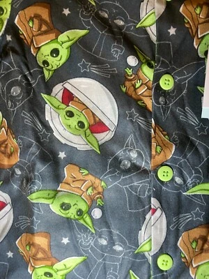 BNWT Baby Yoda Button Up 2 Piece Pajama Set, Mandalorian Star Wars, Size 4T - Изображение 1 из 3