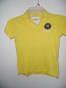 ABERCROMBIE Kids Yellow Muscle Short Sleeve Polo -Shirt size M - Picture 1 of 2