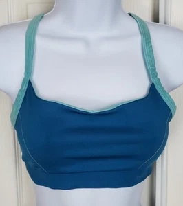 Reebok Womens Teal & Green Sports Bra - Size M Medium Workout Yoga Sports Gym - Picture 1 of 3