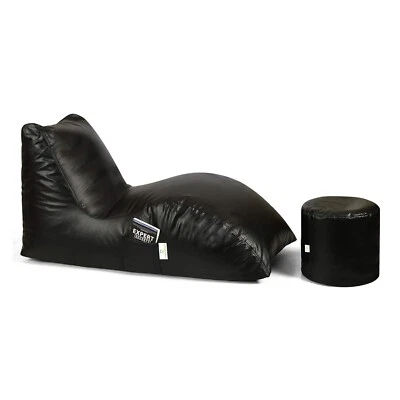 Funda tumbona bolsa frijoles con funda reposapiés sin frijoles imitación cuero jumbo Foto 1 de 4