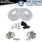 Front Metallic Pads Performance Rotors & Caliper Kit For Ford Lincoln Mazda