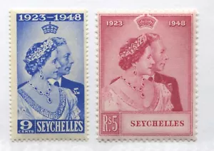 Seychelles Islands KGVI 1948 Silver Wedding set unmounted mint NH - Picture 1 of 1