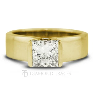 3 3/4ct H VS2 Princess Natural Certified Diamond 18k  Solitaire Engagement Ring - Picture 1 of 8