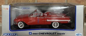 1960 Chevrolet  Impala Convertible WELLY RED 1:18 Scale Die-cast RARE RARE - Picture 1 of 12