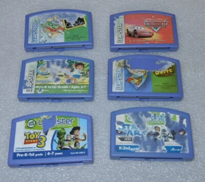 6 Lot Leapster Imperfect Edu Game Cartridges Cars Go Diego 1st Grade Toy Story 3 - Picture 1 of 3