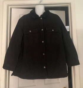Vecchia giacca navy denim nero effetto invecchiato stile sbiadito sbiadito taglia 2X, 3X nuova con etichette - Foto 1 di 10