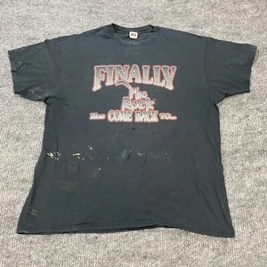Vtg 90s Rare The Rock WWE WWF State College Shirt Dwayne Johnson 2XL DIRTY - Picture 1 of 22